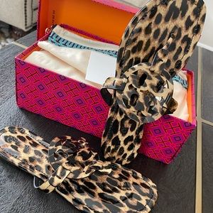 Tory Burch Miller Patent Leopard sandal
